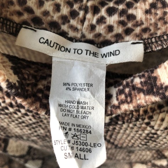 Caution To The Wind Snake Skin Pattern Mock Neck Sleeveless Top, Size Small - Picture 3 of 6